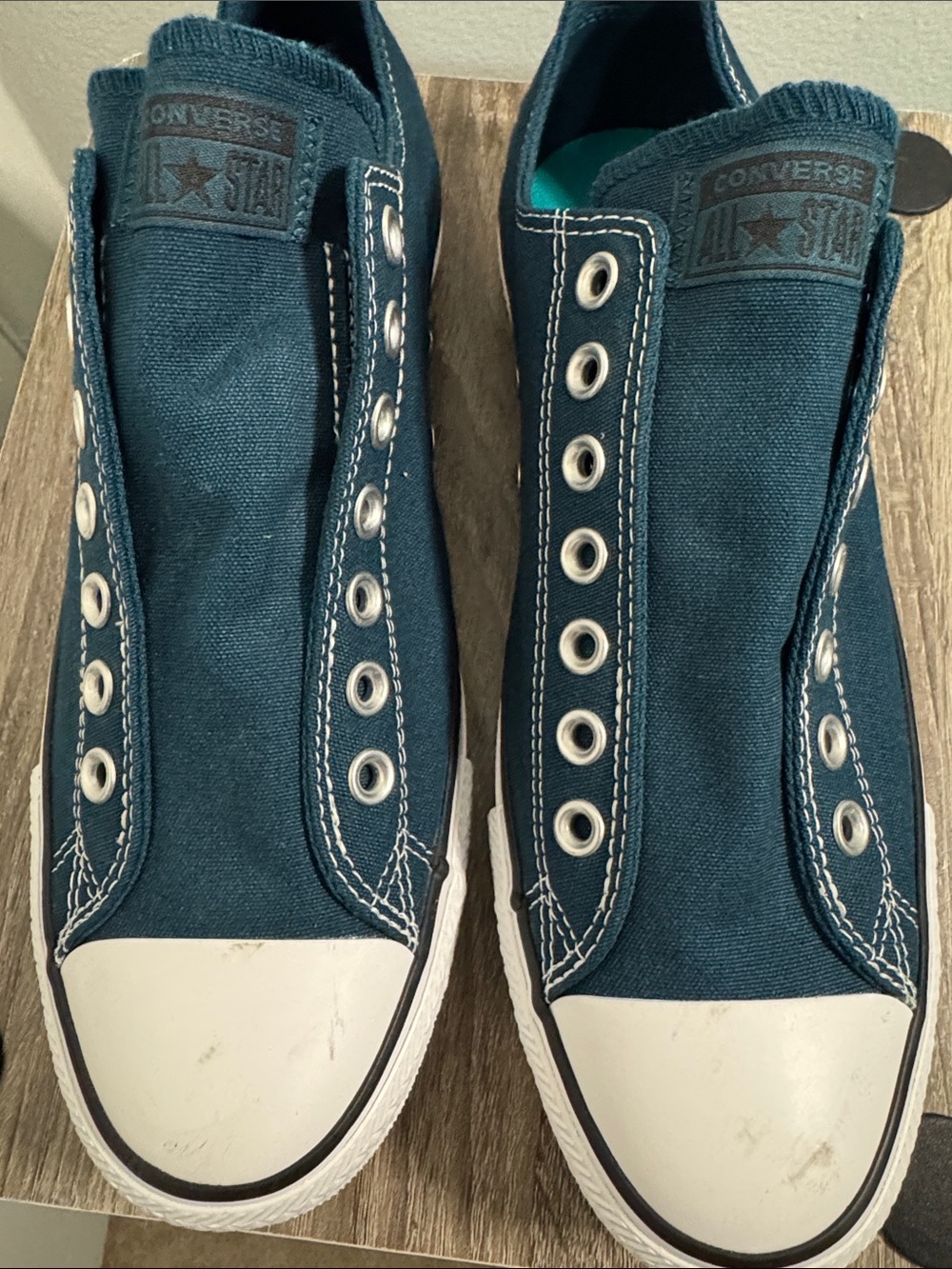 Converse Chuck Taylor All Star Slip-On Teal Blue US Men 9.5 - Picture 2 of 9